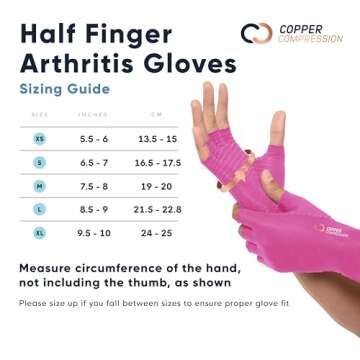 Copper Compression Arthritis Gloves for Pain Relief - Pink