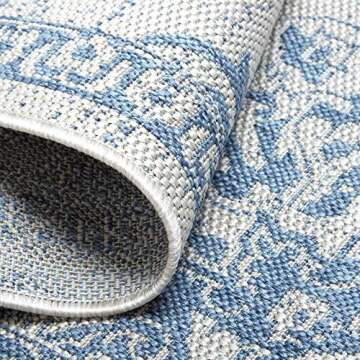 Nicole Miller Patio Country Azalea, 7'9"x10'2" Rectangle, Grey/Blue