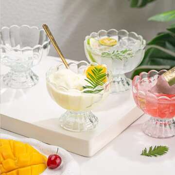 Elegant Aurfedes 6oz Glass Dessert Bowls for Every Occasion