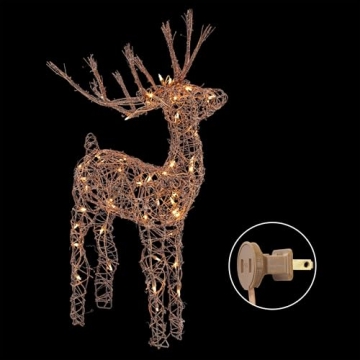 Outdoor Rattan Holiday Reindeer Lawn Decoration