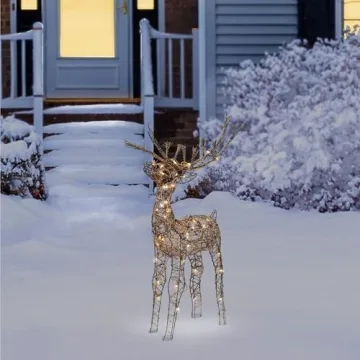 Outdoor Rattan Holiday Reindeer Lawn Decoration
