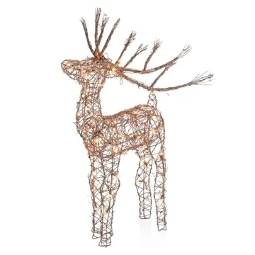 Outdoor Rattan Holiday Reindeer Lawn Decoration
