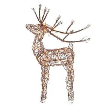 Outdoor Rattan Holiday Reindeer Lawn Decoration