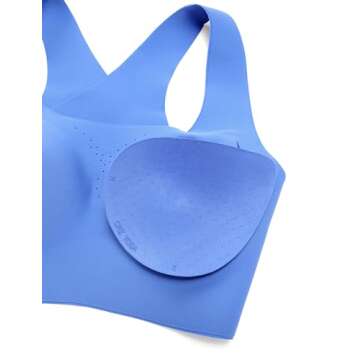 CRZ YOGA Womens Flex Sculpt Racerback Sports Bra - U Neck Medium Impact Padded Wireless Workout Gym Crop Top Wild Indigo Large