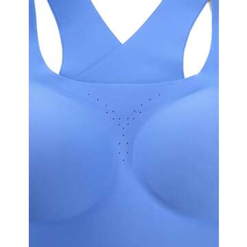 CRZ YOGA Womens Flex Sculpt Racerback Sports Bra - U Neck Medium Impact Padded Wireless Workout Gym Crop Top Wild Indigo Large