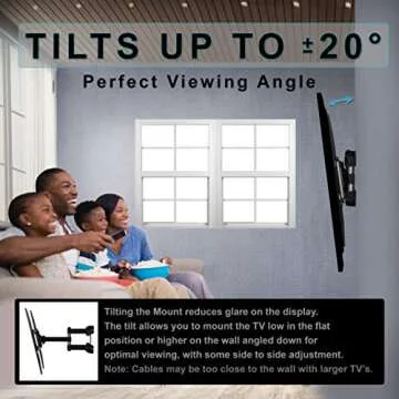 Cheetah APDAM3B Dual Articulating Arm TV Wall Mount fits 32-65" TVs, Newer Displays up to 83", 115lbs VESA 400 and 16" Studs, Low 2.7" Profile Extends to 14", Full Motion Tilt Swivel Mounting Bracket