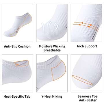 BUDERMMY Women's Cushioned Ankle Socks for Running