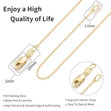 Jewlpire 18K Gold Plated Chain Necklace for Women