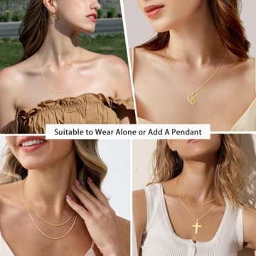 Jewlpire 18K Gold Plated Chain Necklace for Women