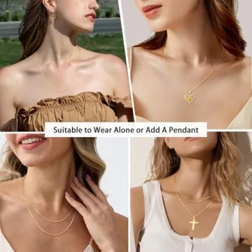 Jewlpire 18K Gold Plated Chain Necklace for Women