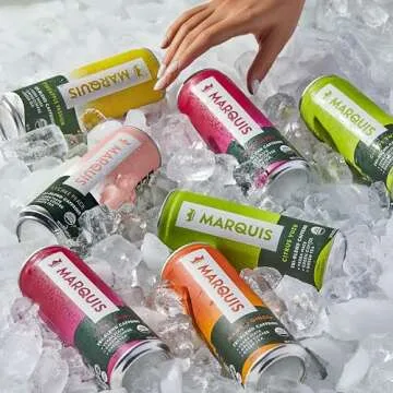 Marquis - Natural Energy Drink - Super Berry - Sugar Free - 0 Calories - 100mg of Organic Plant Based Caffeine - Yerba Mate - Green Tea - Vitamin C & B Vitamins - Vegan - 12 oz Cans - 12 Pack