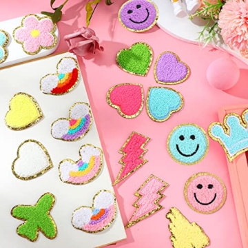 52 Chenille Self Adhesive Patches for DIY Projects