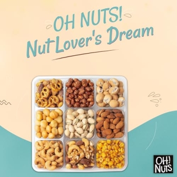 Gourmet Nuts Gift Basket 9 Section Tray for All Occasions