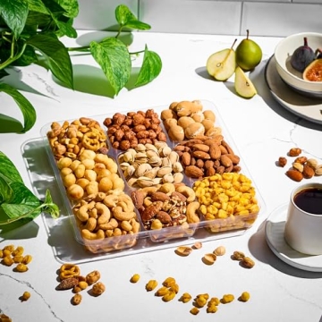 Gourmet Nuts Gift Basket 9 Section Tray for All Occasions