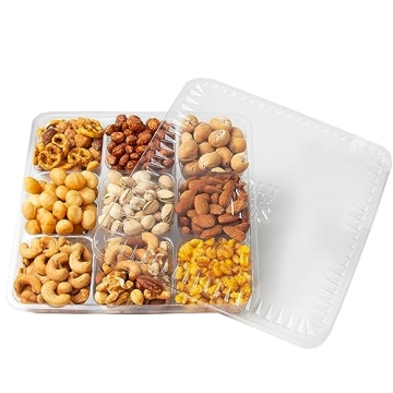 Gourmet Nuts Gift Basket 9 Section Tray for All Occasions