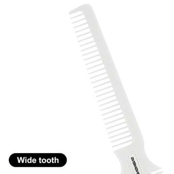 BANGMENG Hair Trimmer With Split Ends Razor - 2 Pieces For Thin & Thick Hair Cutting and Styling: Dense & Wide Teeth Combs, Double-Edge Blades