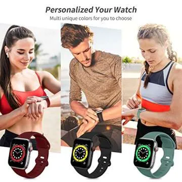 ZALAVER Soft Silicone Sport Bands for Apple Watch 38mm to 49mm