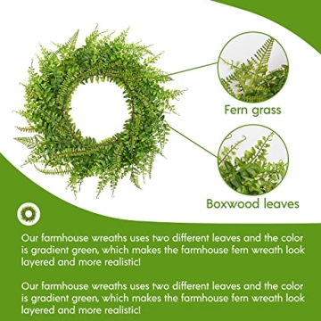 Stunning 18 Inch Fern Wreath for Home Decor by Vlorart