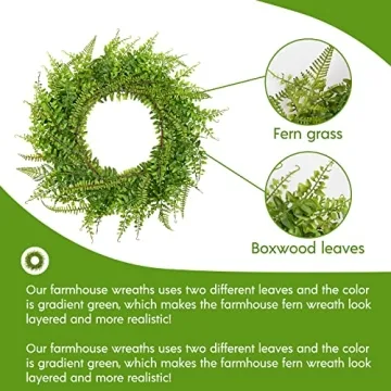 Stunning 18 Inch Fern Wreath for Home Decor by Vlorart