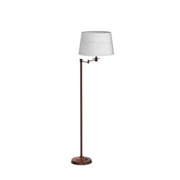 Brightech Caden LED Floor lamp, Great Living Room Décor, Tall Lamp with Swing Arm, Classic Lamp for Living Rooms & Offices, Industrial Standing Lamp for Bedroom Reading - Bronze