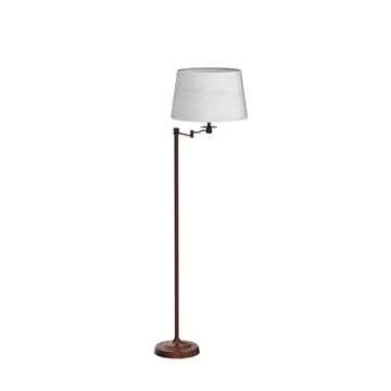 Brightech Caden LED Floor lamp, Great Living Room Décor, Tall Lamp with Swing Arm, Classic Lamp for Living Rooms & Offices, Industrial Standing Lamp for Bedroom Reading - Bronze