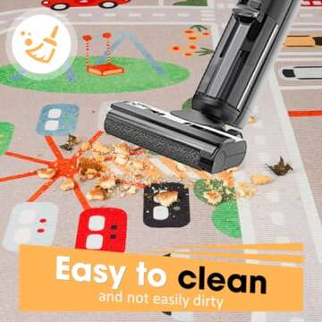 IKITOT Kid Rug Playmat for Cars and Trains