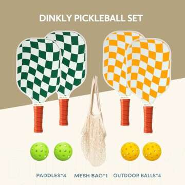 Pickleball Paddles Set of 4 - Perfect for Beginners