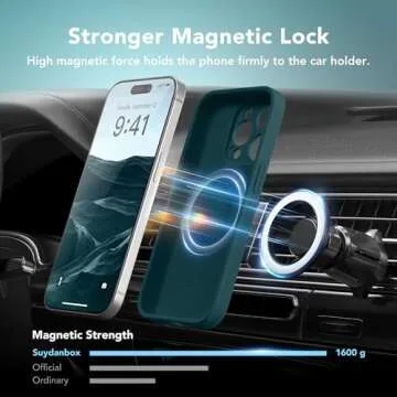 SuydanBox Magnetic for iPhone 13 Pro Case, Compatible with MagSafe, [Full Camera Protection][Screen Protector] Silicone Shockproof Protective Phone Case for iPhone 13 Pro 6.1", Deep Blue
