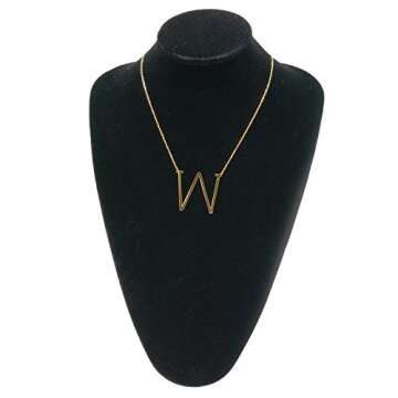 MOMOL Gold Plated Sideways Initial Necklace for Women