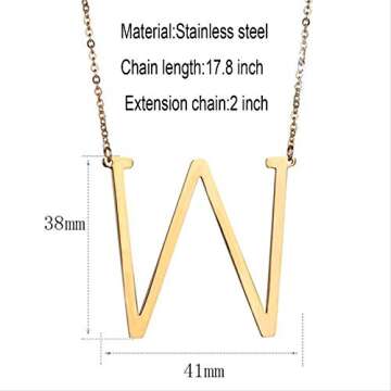 MOMOL Gold Plated Sideways Initial Necklace for Women
