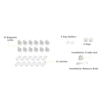 Vmaisi Magnetic Cabinet Locks Child Safety 12 Locks 2 Keys