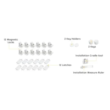 Vmaisi Magnetic Cabinet Locks Child Safety 12 Locks 2 Keys