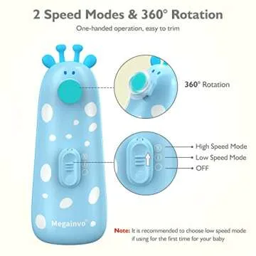 Baby Nail Trimmer Electric Baby Nail File Safe Baby Nail Clippers with Light 10 Grinding Heads Queit Baby Nail Polish Grooming Kit for Newborn Infant Toddler Toes Fingernails Care - Blue