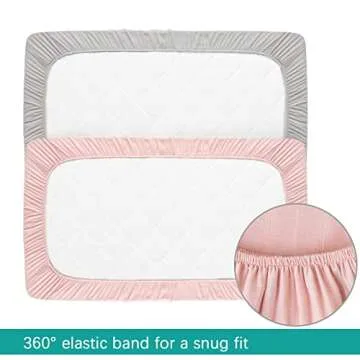 Muslin Crib Sheets for Boys and Girls 2 Pack, Ultra Soft Muslin Fitted Baby Crib Sheet for Standard Crib Mattress & Toddler Bed Mattress, Grey and Pink