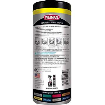 Weiman Heavy Duty Cooktop Polish & Stainless Steel Wipes - Powerful Appliance Kitchen Cleaning Kit -...