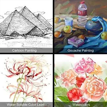 Water Color Brush Pen Set, Set of 12 Watercolor Paint Brushes for Painting Markers Water Soluble Colored Pencil Watercolor Water-Base Markers