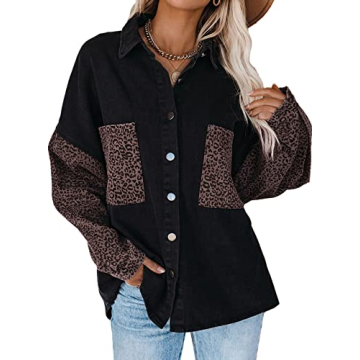 Stylish Happy Sailed Cheetah Denim Jacket for Women