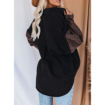 Stylish Happy Sailed Cheetah Denim Jacket for Women