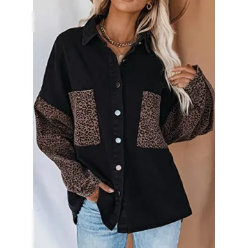 Stylish Happy Sailed Cheetah Denim Jacket for Women
