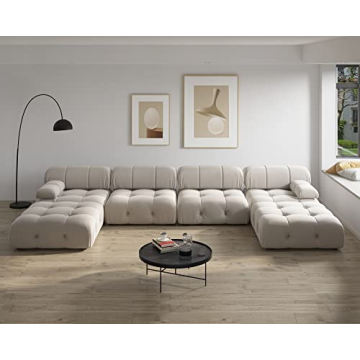 BOKIFOL Velvet Sectional Sofa - Luxurious U-Shaped Couch