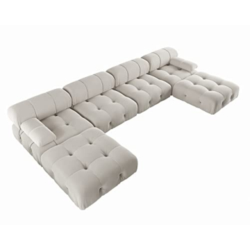 BOKIFOL Velvet Sectional Sofa - Luxurious U-Shaped Couch