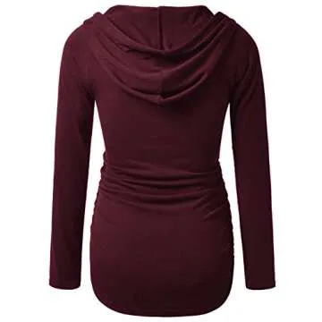 GINKANA Maternity Hoodie Sweatshirt Long Sleeve Top - Comfortable and Stylish
