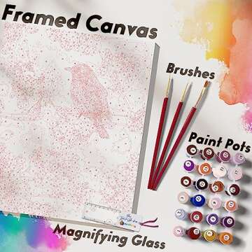 Opalberry Paint by Numbers for Adults - Number Painting Kit with Framed Canvas - DIY Painting by Numbers - 16x20 Acrylic DIY Painting: Terry Isaac's Ambassador of Spring