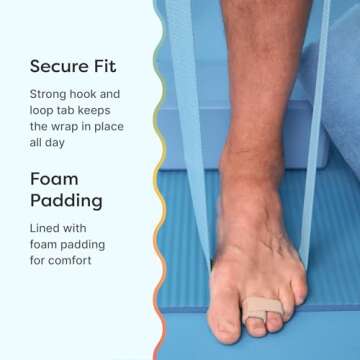 ZenToes Reusable Fabric Buddy Wraps for Broken Toes, Hammertoe Straightener, 4 Count (Beige)