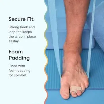 ZenToes Reusable Fabric Buddy Wraps for Broken Toes, Hammertoe Straightener, 4 Count (Beige)