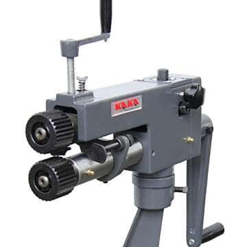 KAKA INDUSTRIAL RM-08,7-in throat depth,22 gauge mild steel capacity,Sheet Metal Rotary Forming, roller head can swivel and pivot,High Adjustability HVAC Tools Fabrication Bead Rolling Machine