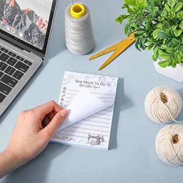 Tinlade 150 Sheets Sewing to Do List Notepad Quilters Gifts Checklist Quilting Handy to Do List Pad Sewing Lovers Daily Checklist Gift for Women Sewers Seamstresses Supplies 4.1 x 5.7 Inch