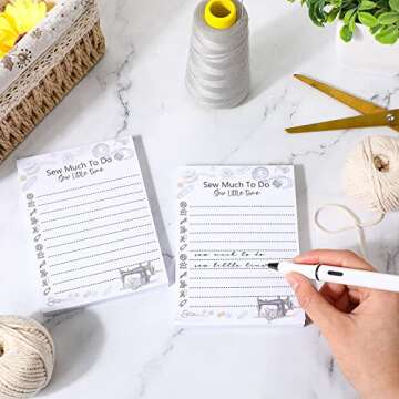 Tinlade 150 Sheets Sewing to Do List Notepad Quilters Gifts Checklist Quilting Handy to Do List Pad Sewing Lovers Daily Checklist Gift for Women Sewers Seamstresses Supplies 4.1 x 5.7 Inch