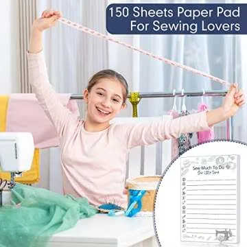 Tinlade 150 Sheets Sewing to Do List Notepad Quilters Gifts Checklist Quilting Handy to Do List Pad Sewing Lovers Daily Checklist Gift for Women Sewers Seamstresses Supplies 4.1 x 5.7 Inch