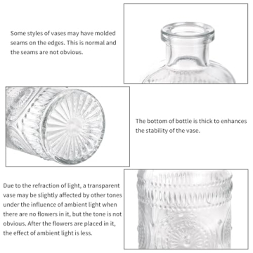 Elegant Fixwal Set of 5 Bud Vases for Home Decor